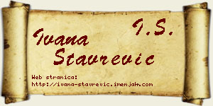 Ivana Stavrević vizit kartica